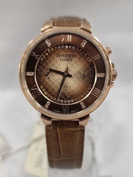 Наручные часы женские Casio Sheen SHE-3041PGL-5A Casio Collection со стальным корпусом Коричневый (3099892540)