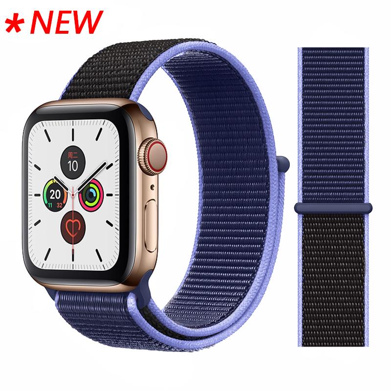 Ремінець нейлоновий Sport Loop Band для Apple Watch 38/40/41 мм Series SE/7/6/5/4/3/2/1 №43 Midnight Blue Black - фото 2