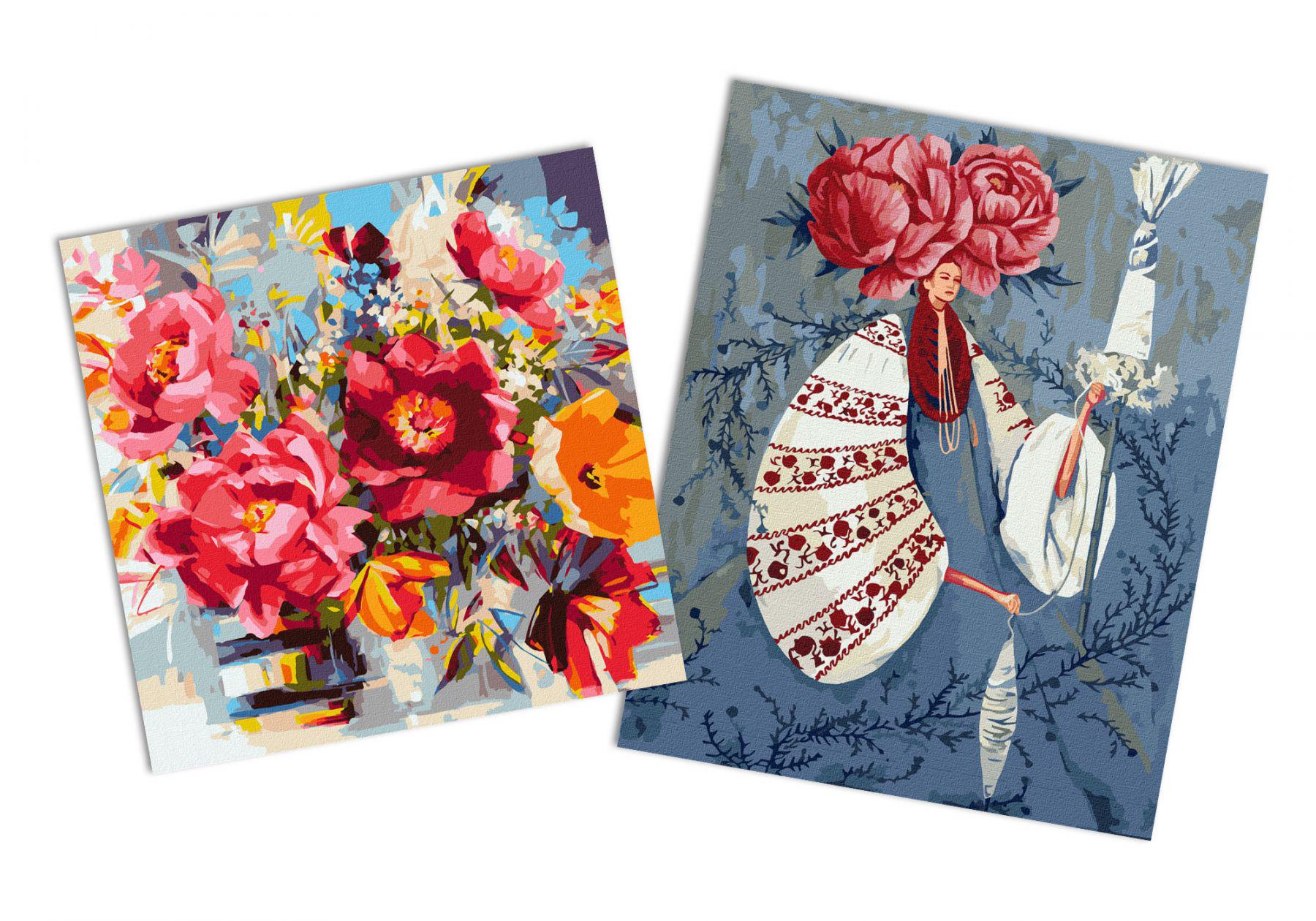 Набор картин по номерам Идейка 2в1 Воспоминания лета 40x50 см KHO5055 и Подарок полей 40x40 см KHO3234 (CKHO5534)