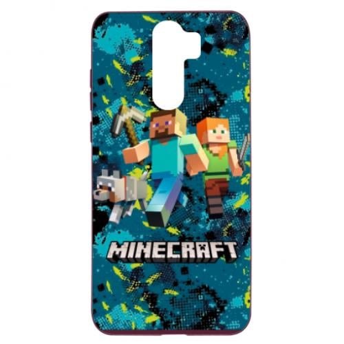 Чехол для Xiaomi Redmi Note 8 Pro Minecraft Steve Alex And Dog