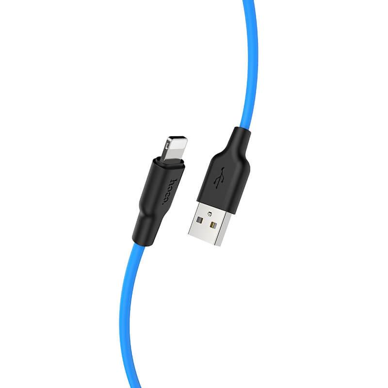 Кабель Hoco X21 Plus Silicone Cable Lightning силиконовый 1 м 2,4A Синий (1960678116) - фото 3 Кабель Hoco X21 Plus Silicone Cable Lightning силиконовый 1 м 2,4A Синий (1960678116) - фото 3