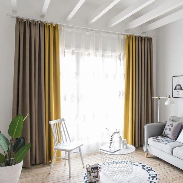 Комплект штор Academy Gardin Модерн 300х280 см 2 шт. Капучино/Желтый