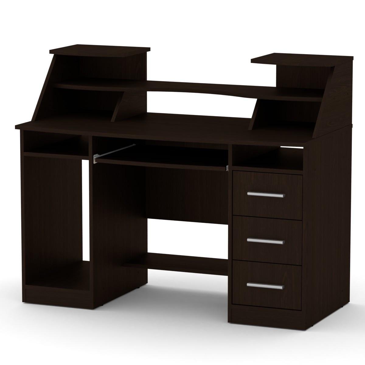 Стол компьютерный Компанит Комфорт-5 126,8х65х103,8 см темный Венге (26555011) - фото 1 Стол компьютерный Компанит Комфорт-5 126,8х65х103,8 см темный Венге (26555011) - фото 1