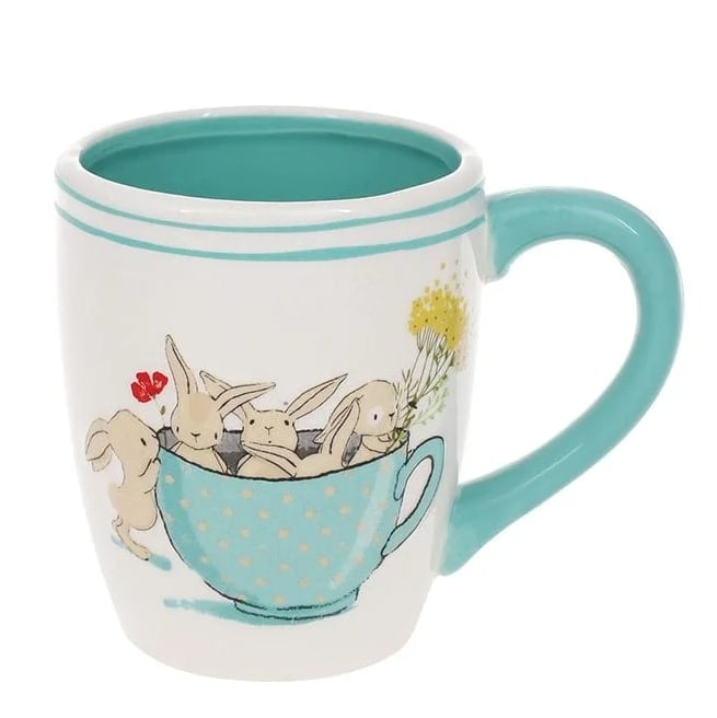 Чашка керамическая Flora Зайчик 0,4 л Изумрудный (32183)