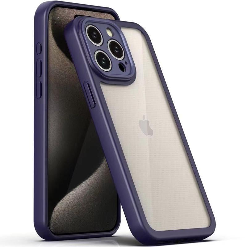 Протиударний TPU чохол Transparent + Colour 1,5mm для Apple iPhone 14 Pro (6.1") Purple