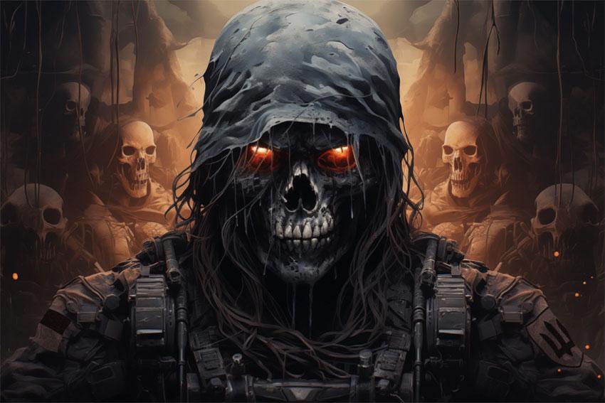 Флаг Загробный мир флажная сетка 210х135 см (14138-3)