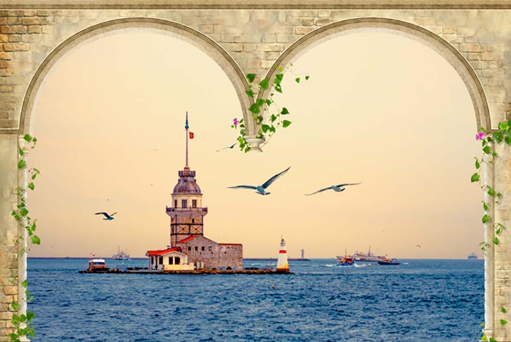 Фотообои WS Wallpaper Балкон с видом на море 150x100 см (216032020159)