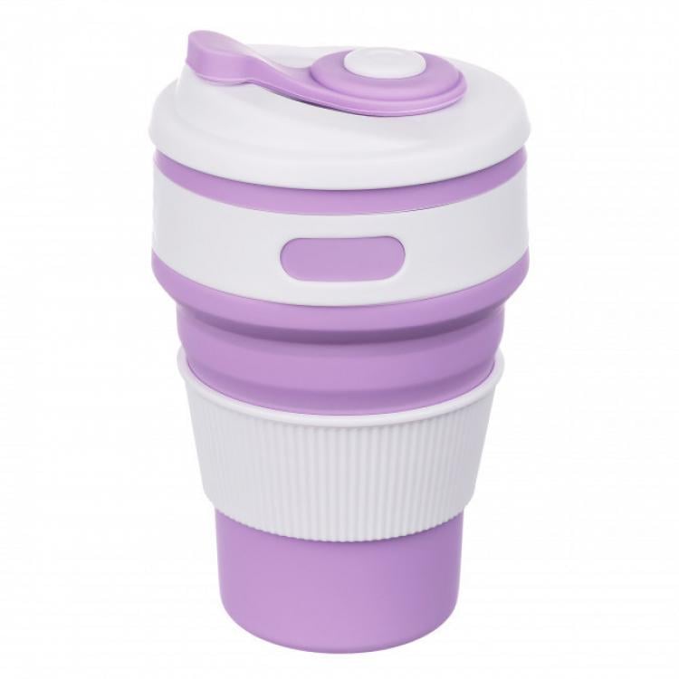 Складная силиконовая чашка 350 мл Фиолетовая