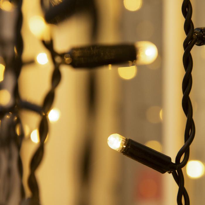 Гірлянда вулична з flash мерехтінням Alphatrade Premium Штора 2х2 м 216 LED Чорний/Теплий білий - фото 3