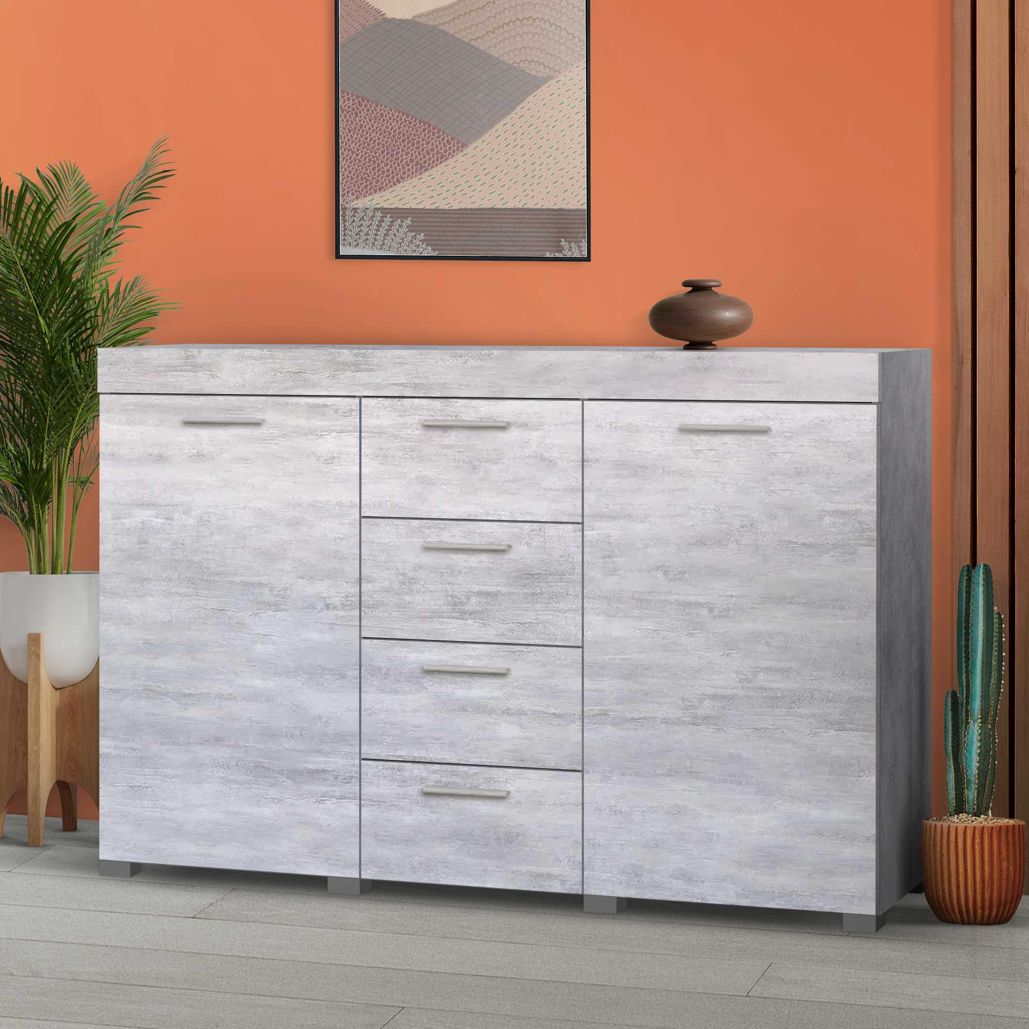 Комод з двома тумбами та висувними шухлядами Бетон (О-7) - фото 4 Комод з двома тумбами та висувними шухлядами Бетон (О-7) - фото 4