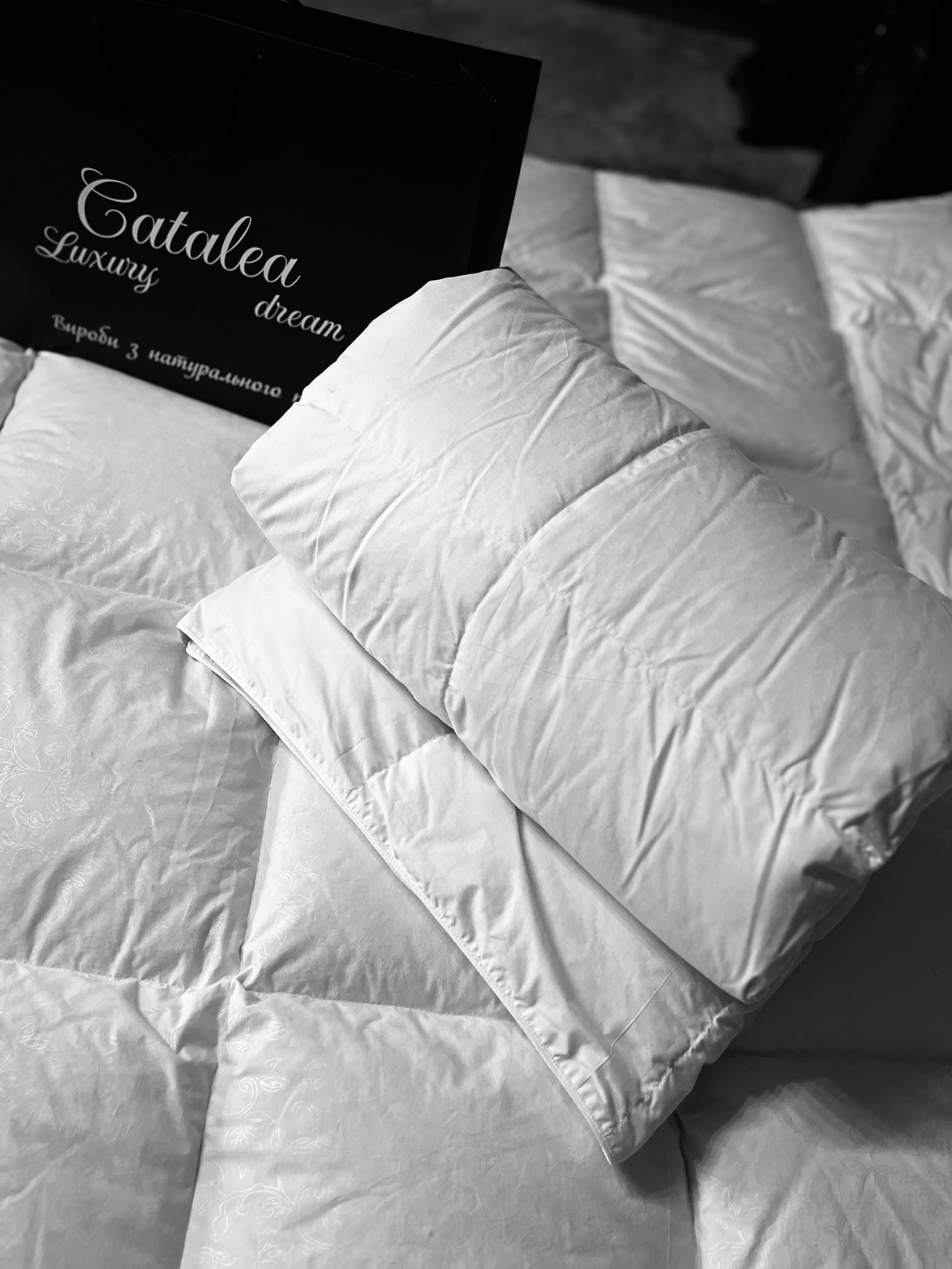 Одеяло пуховое кассетное Catalea Standard зима 200x220 см Белый (3741) - фото 3