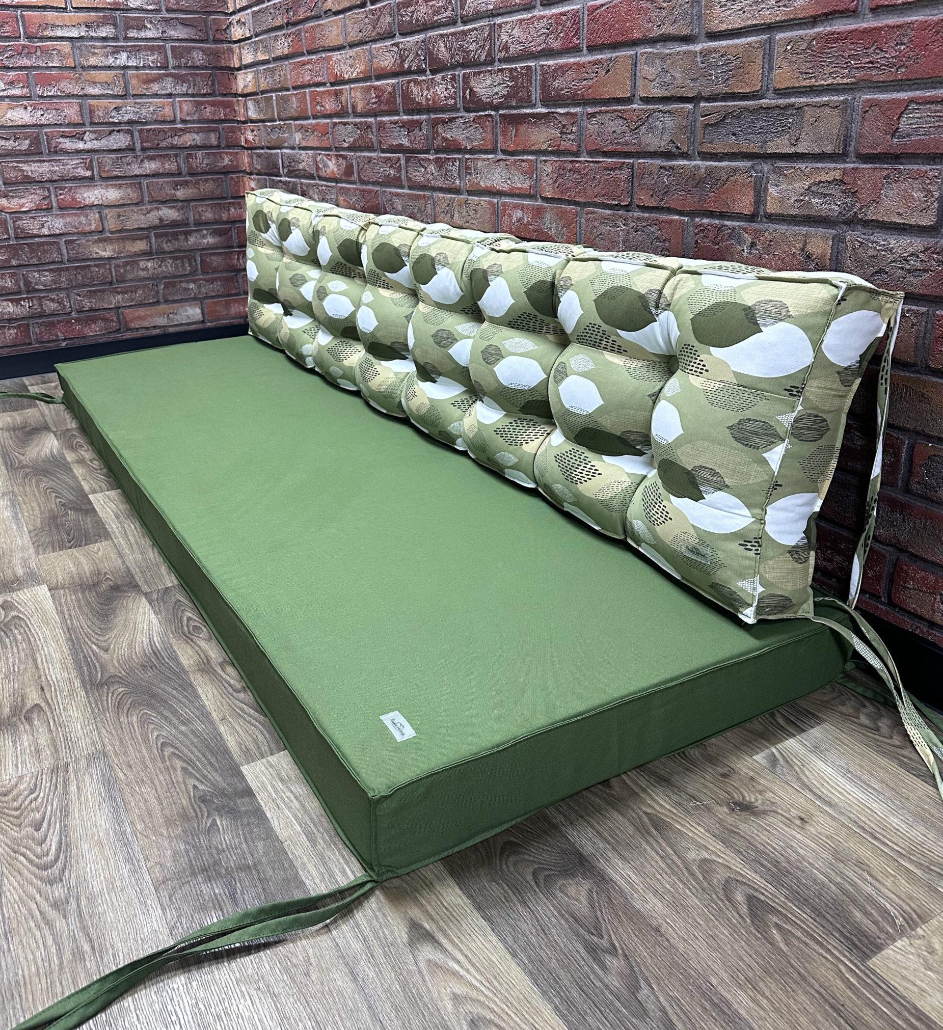 Комплект матрас со спинкой Comfort Home Leaves на поддоны/качели/каркасы/садовую мебель 160х60х40х8 см Комплект матрас со спинкой Comfort Home Leaves на поддоны/качели/каркасы/садовую мебель 160х60х40х8 см