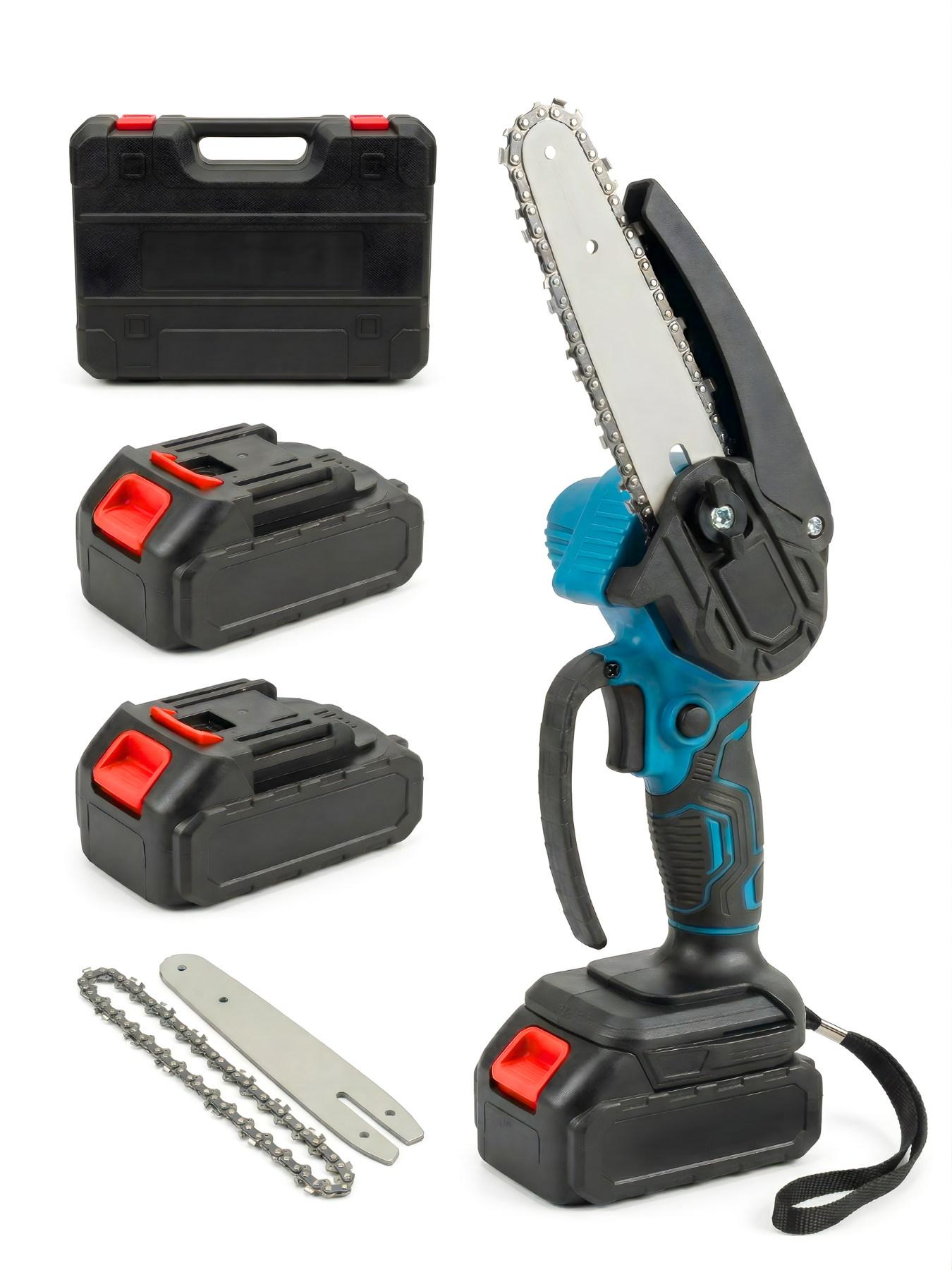 Электропила аккумуляторная 2 аккумулятора 21V 6" Голубой (90776891)