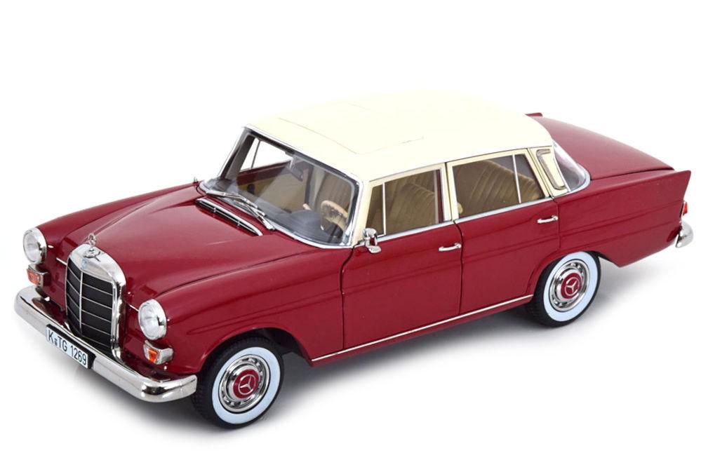 Модель автомобиля Norev 1:18 Mercedes-Benz 200 W110 Limousine 1966 Red/Beige (183706)