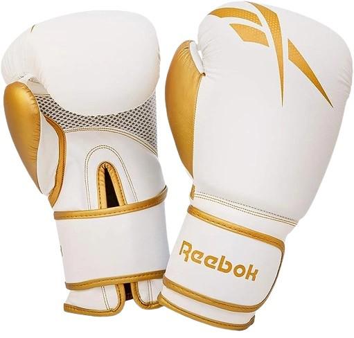 Набор боксерских перчаток и бинтов Reebok Boxing Gloves & Wraps Set 12 унций Белый/Золотой (RSCB-11117GDS)