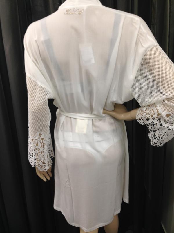 Жіночий халат TWIN SET M Білий (LS6HHH) - фото 4 Жіночий халат TWIN SET M Білий (LS6HHH) - фото 4