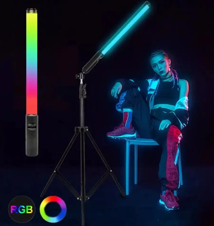 Лампа світлодіодна акумуляторна BD-02 RGB з дисплеєм для фото та відеозйомки - фото 8