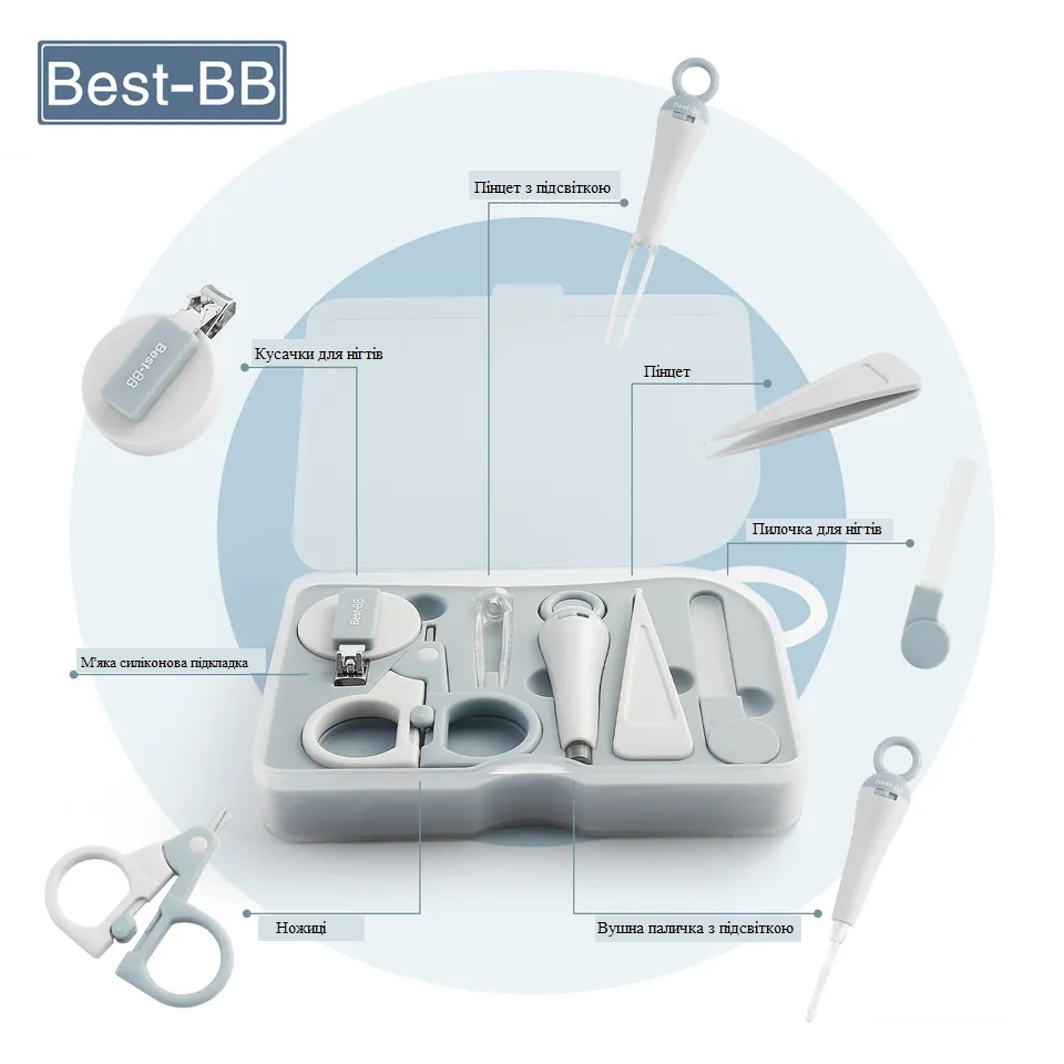 Набір по догляду за новонародженим Best-BB 6 пр. Сірий - фото 3