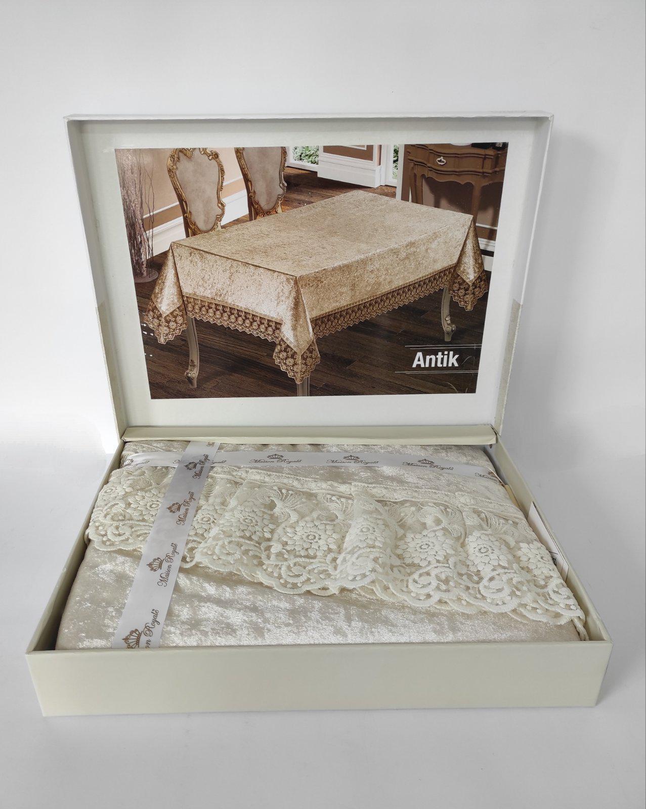 Скатерть велюровая Maison Royale 160x400 ovale Antik Cream (CN9230)