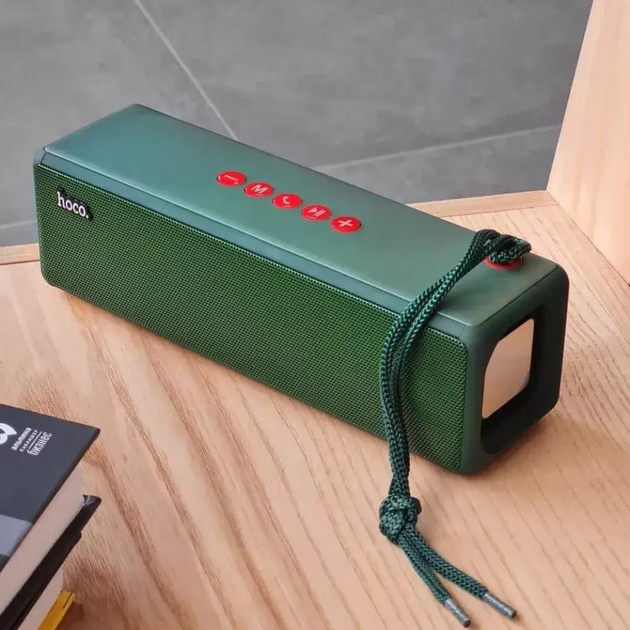 Колонка беспроводная Hoco Bounce sports wireless speaker IPX4 HC3 BT TWS AUX FM TF USB Dark Green - фото 6