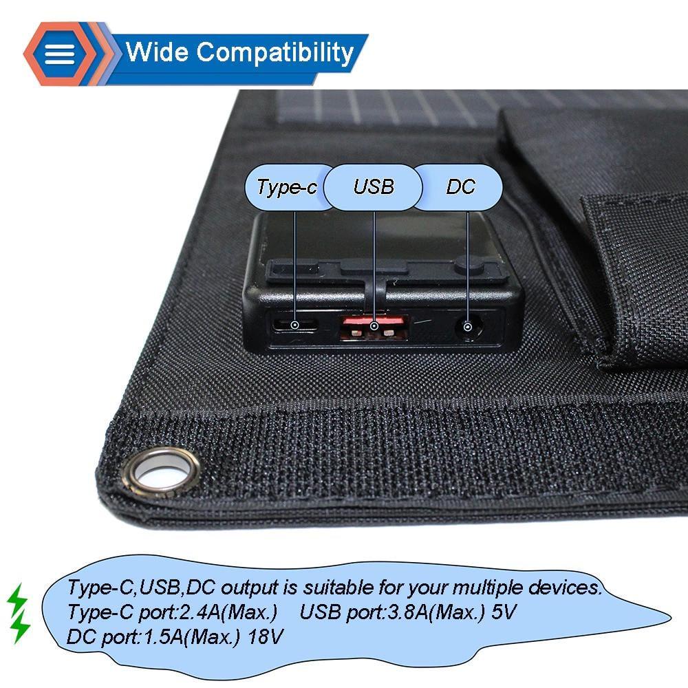 Солнечная батарея складная для ноутбука 28 Вт - фото 3 Солнечная батарея складная для ноутбука 28 Вт - фото 3