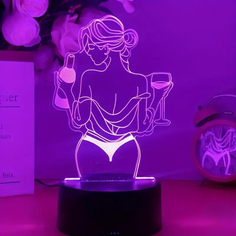 Ночник 3D светодиодный акриловый питание от USB или батареек 7 цветов свечения с сенсорным управлением 11 режимов 19,5x11 см (D-0152) - фото 5 Ночник 3D светодиодный акриловый питание от USB или батареек 7 цветов свечения с сенсорным управлением 11 режимов 19,5x11 см (D-0152) - фото 5