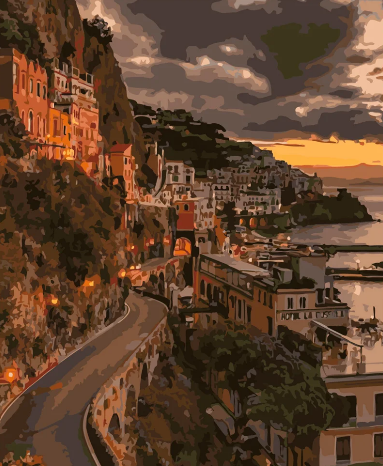 Картина по номерам Strateg Амальфитанское побережье 40x50 см (GS438)