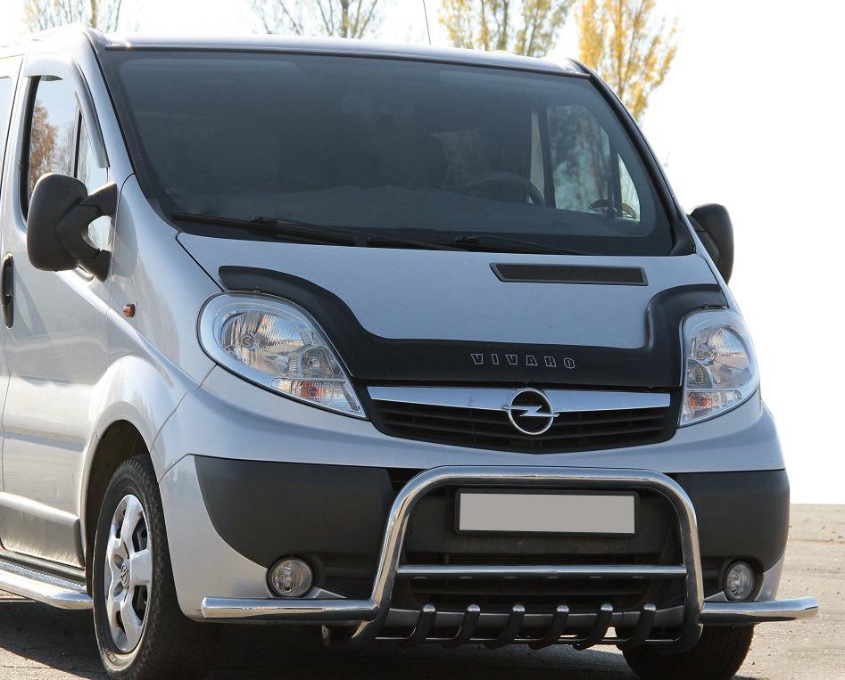 Кенгурятник с усами WT003-Plus CAN для Nissan Primastar 2002-2014 гг. нержавеющая сталь Хром