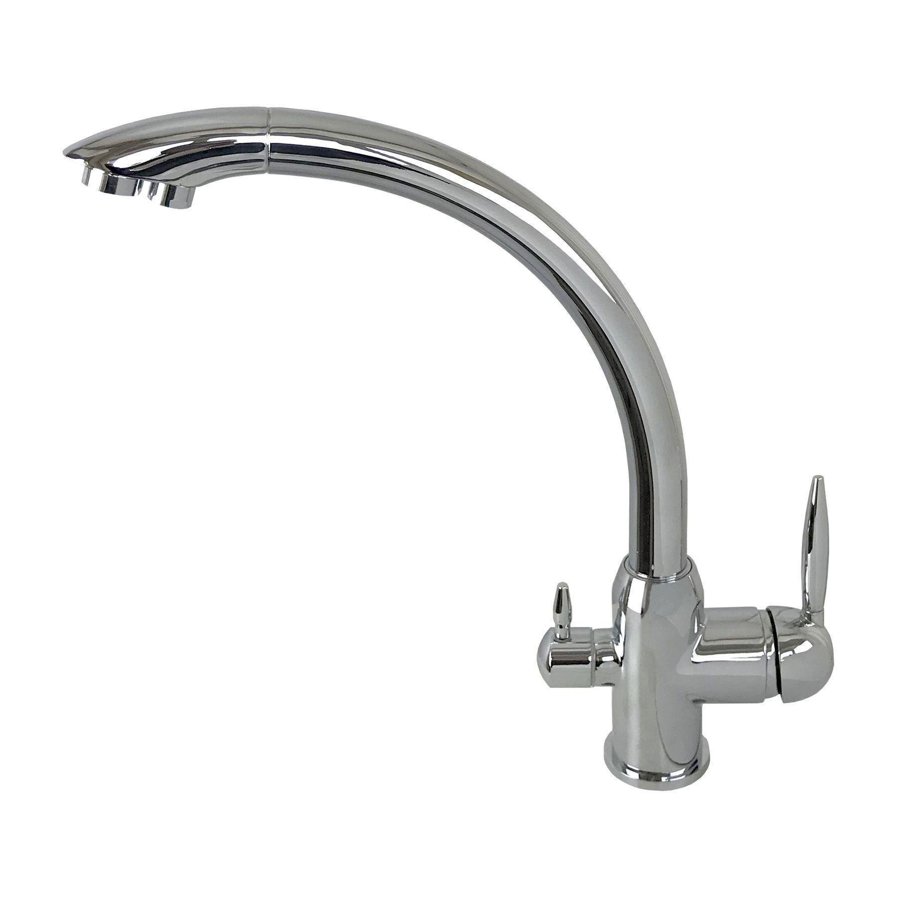 Змішувач для кухні на два виходи фільтр/вода GLux LAZER GLLR-0777 Хром (14963) - фото 4