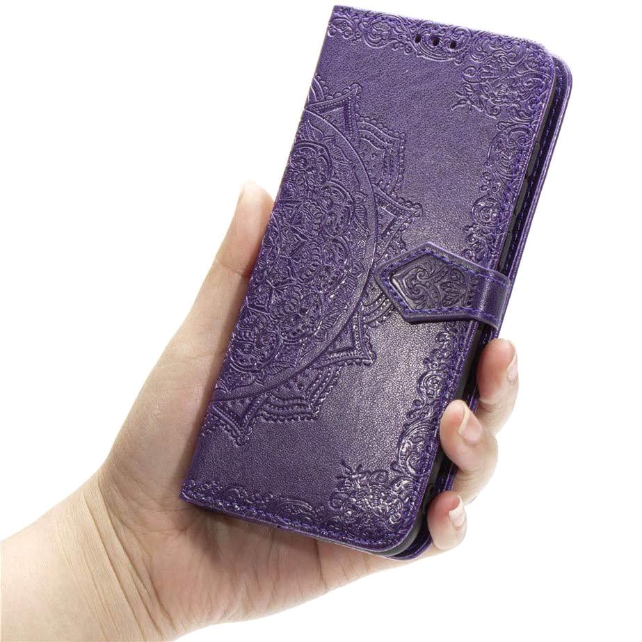 Кожаный чехол (книжка) Art Case с визитницей для Xiaomi Redmi Note 9s/Note 9 Pro/Note 9 Pro Max Фиолетовый - фото 4