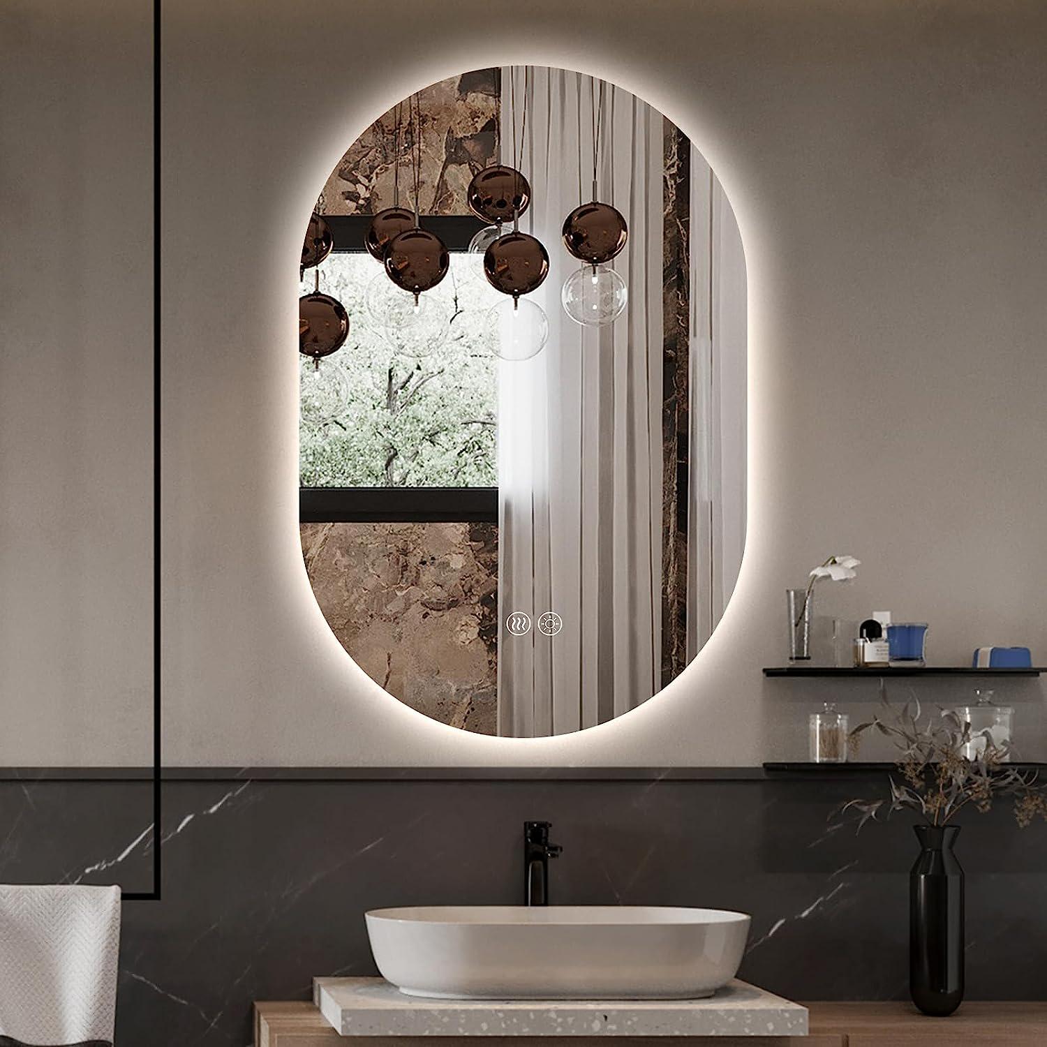 Зеркало Dim Dzerkal GORI с LED-подсветкой/сенсорным управлением/подогревом 90х50 см (14381)