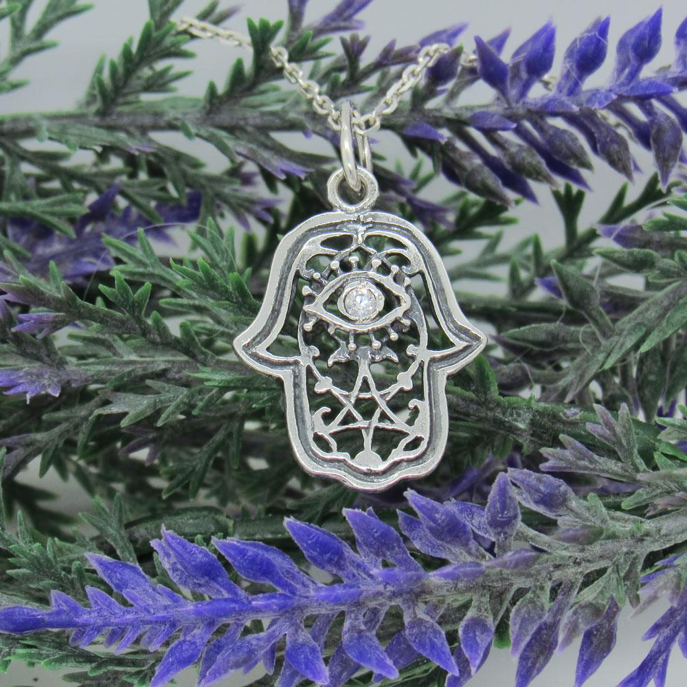 Срібний підвіс з фіанітом Хамса (1133871439) - фото 3 Срібний підвіс з фіанітом Хамса (1133871439) - фото 3