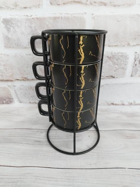 Чашки на подставке Marble 5 пр. 250 мл (R32775)