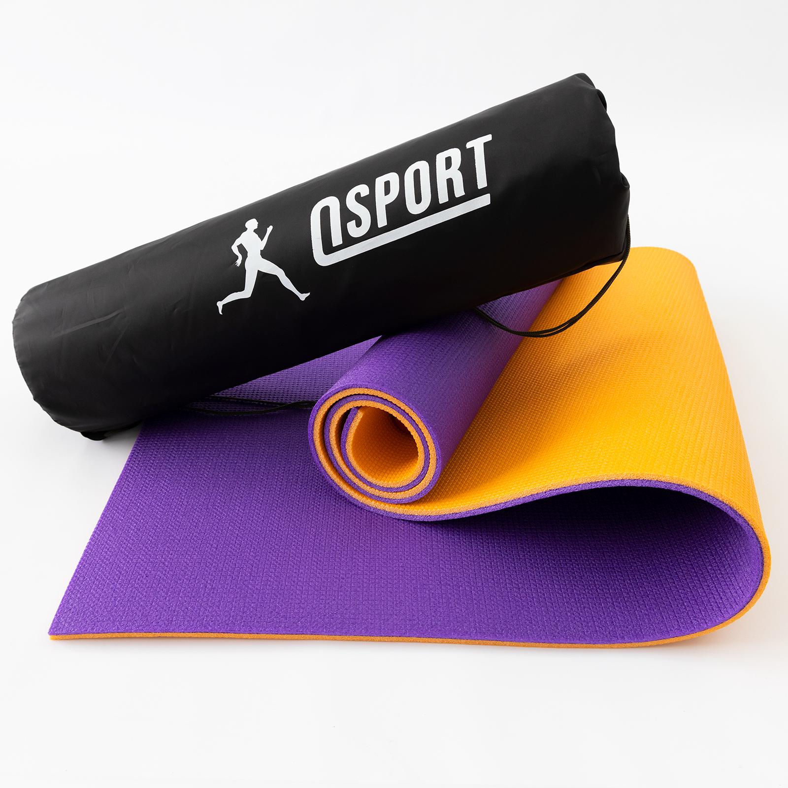 Килимок для фітнесу OSPORT n-0008 Спорт з чохлом Помаранчево-фіолетовий