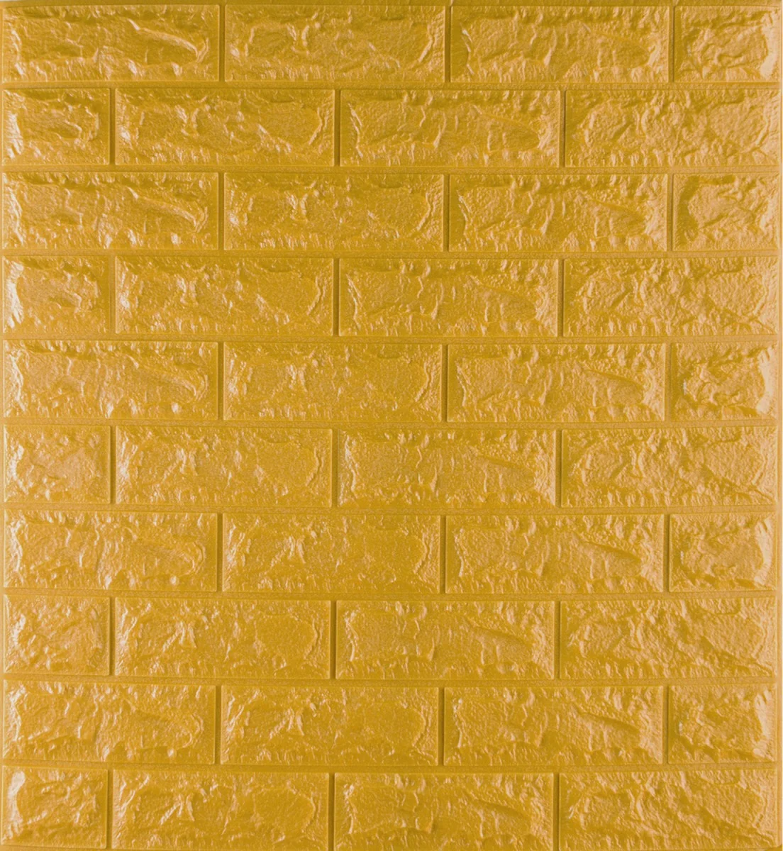 Самоклеюча 3D панель Sticker Wall декоративна під цеглу 700х770х7 мм Золотистий