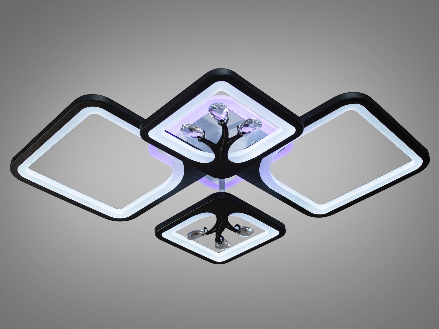 Люстра LED с димером и подсветкой 100W Черный Люстра LED с димером и подсветкой 100W Черный