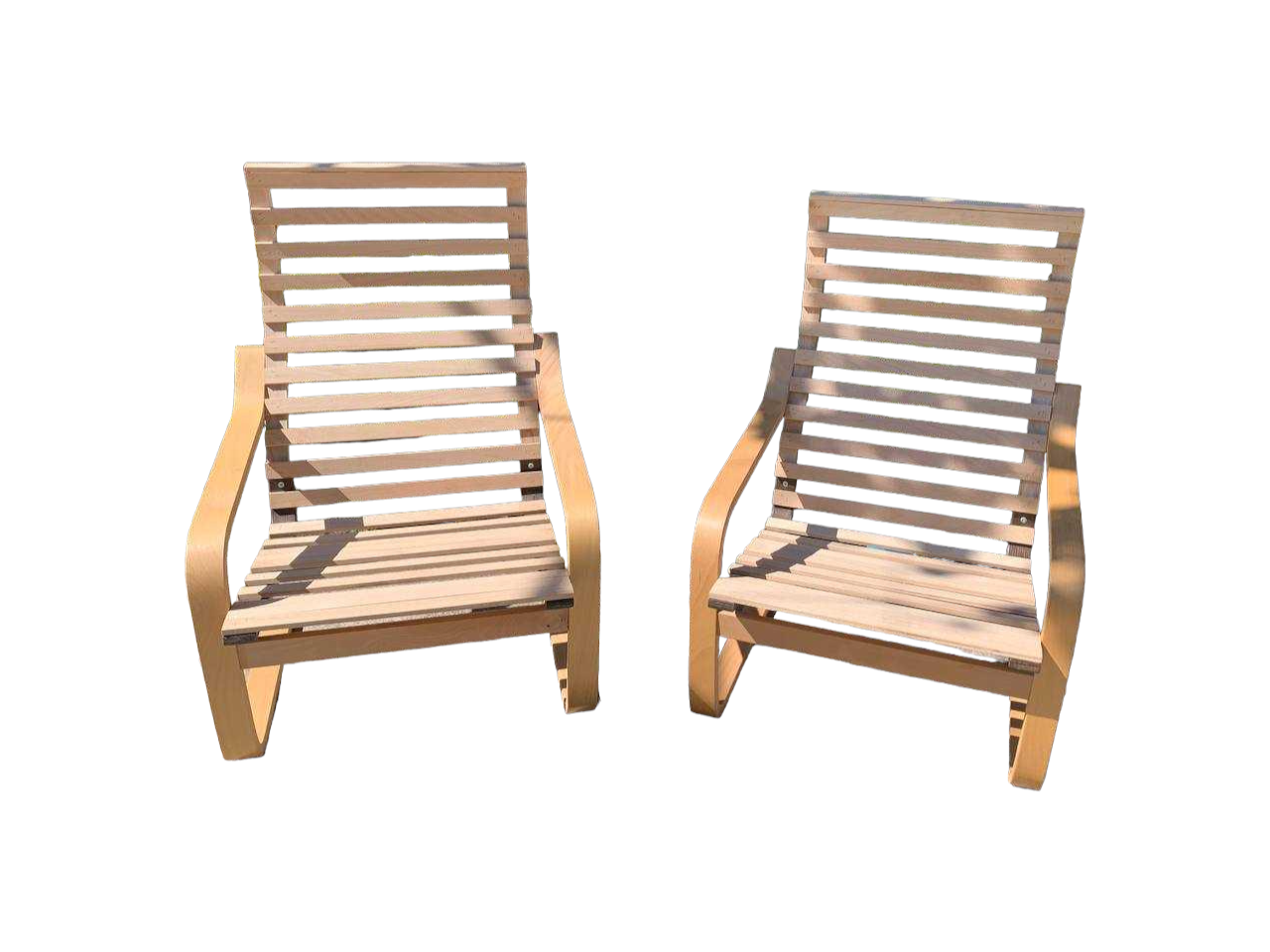 Садовий комплект меблів Woody 2 крісла з амортизатором натуральне дерево колір натуральний