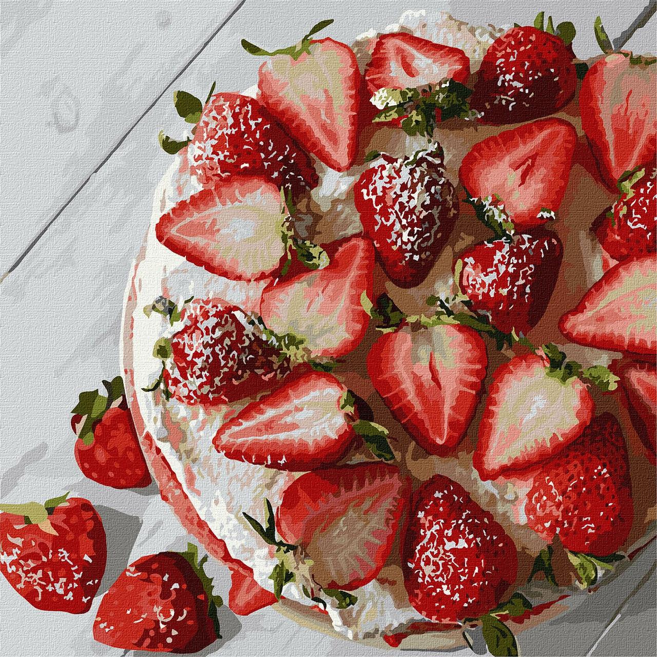 Картина за номерами ТМ Ідейка Полуничне щастя 30х30 см (KHO5606)