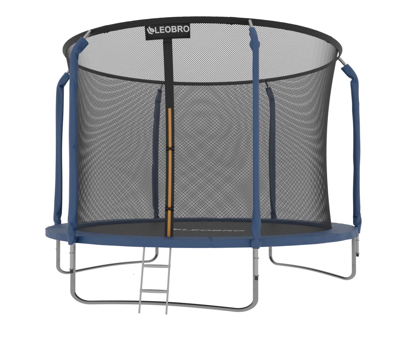 Батут із внутрішньою захисною сіткою та сходами LEOBRO Premium 8FT до 100 кг пружинний стійкий до УФ та вологи 252 см Blue (leo-139950)