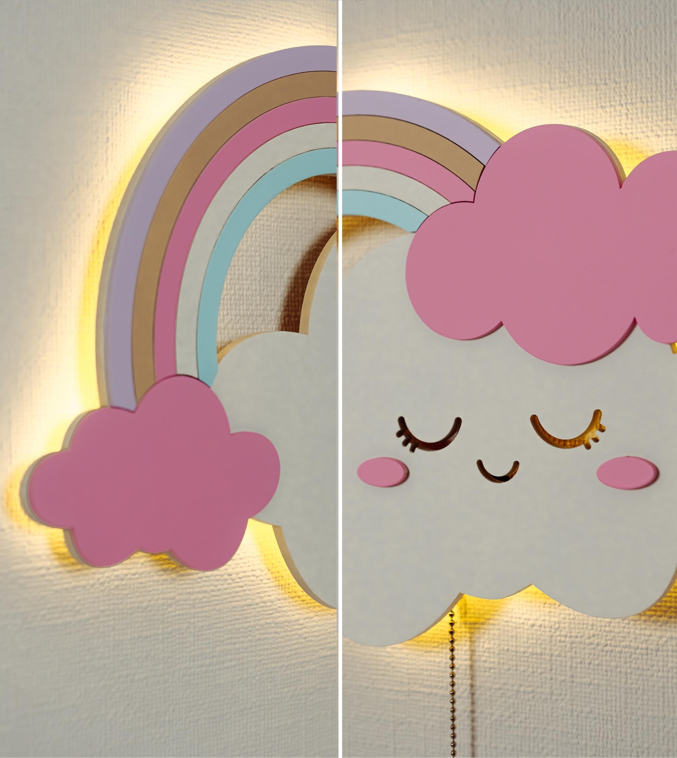 Светильник детский настенный LED Радуга на батарейках Разноцветный (095) - фото 2