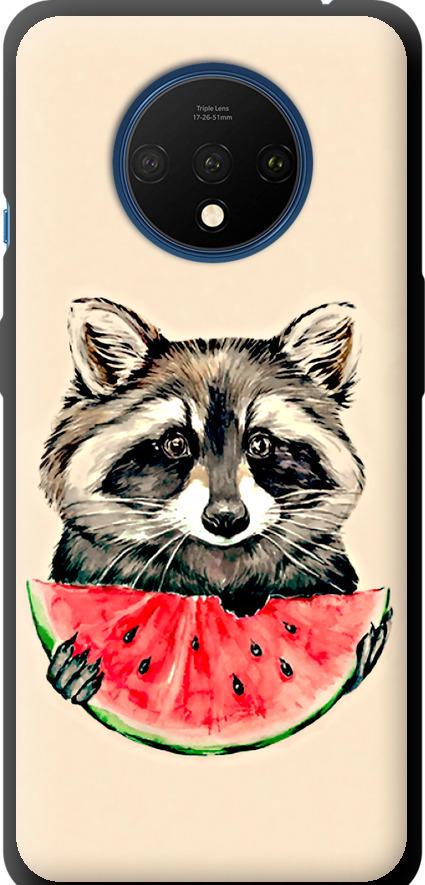 Чехол на OnePlus 7T Енотик с арбузом (4605b-1809-42517) Чехол на OnePlus 7T Енотик с арбузом (4605b-1809-42517)