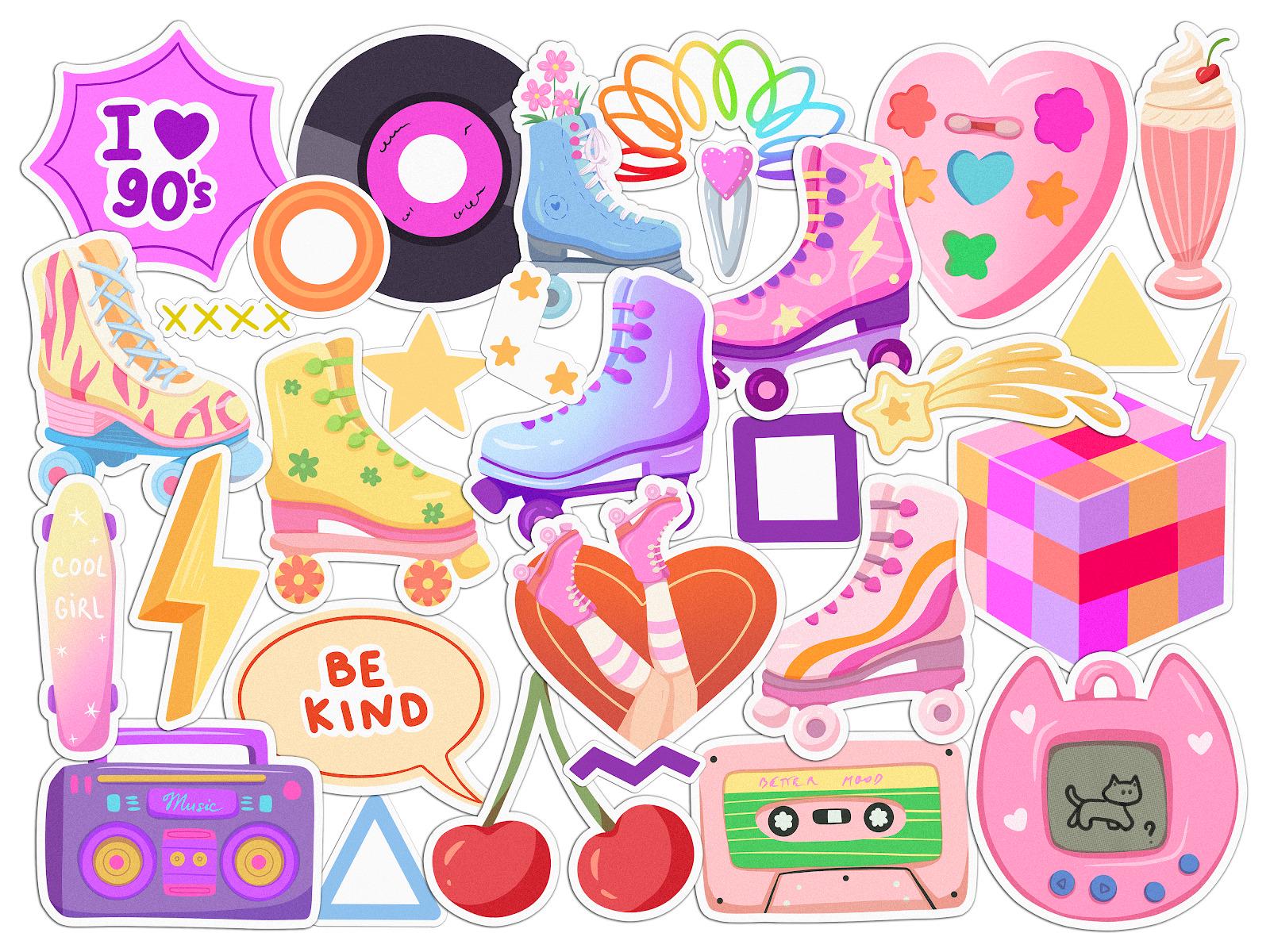 Набор cтикеров Lex Altern 90-е виниловые 31 шт. - фото 2