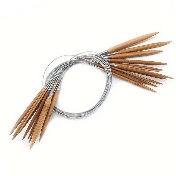 Спиці для в'язання 12 пар 3-10 мм із бамбука (C00728)