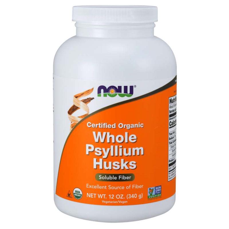 Натуральная добавка NOW Organic Whole Psyllium Husks 340 г (7870)