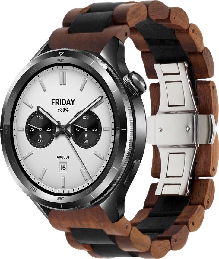 Ремінець дерев'яний WoodLock для Xiaomi Watch S4 47 мм Black Brown (40572-26)