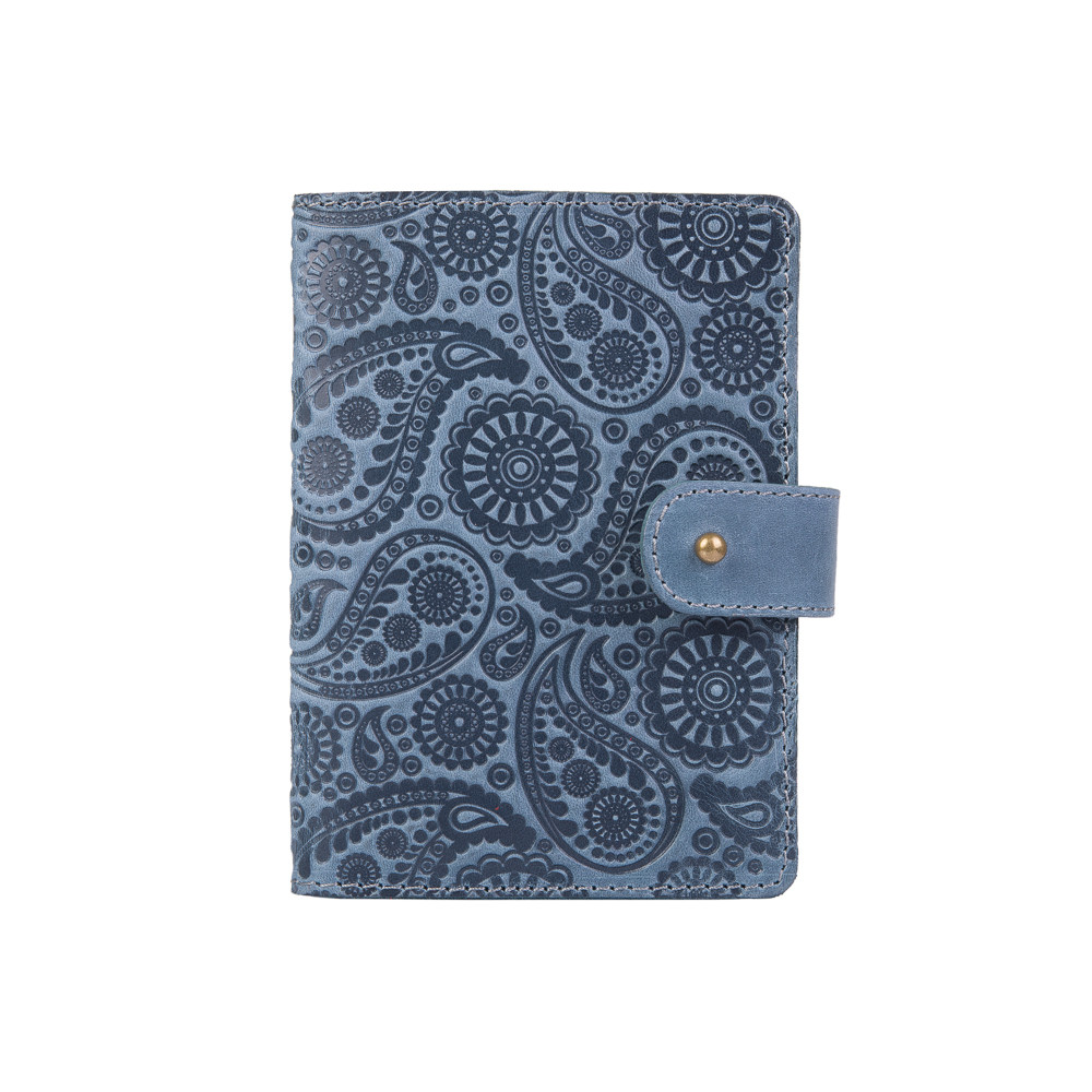 Портмоне HiArt Buta Art PB-03S/1 Shabby Lagoon из натуральной кожи для паспорта/ID документов Голубой (PB-03S/1-S18-4417-T004)