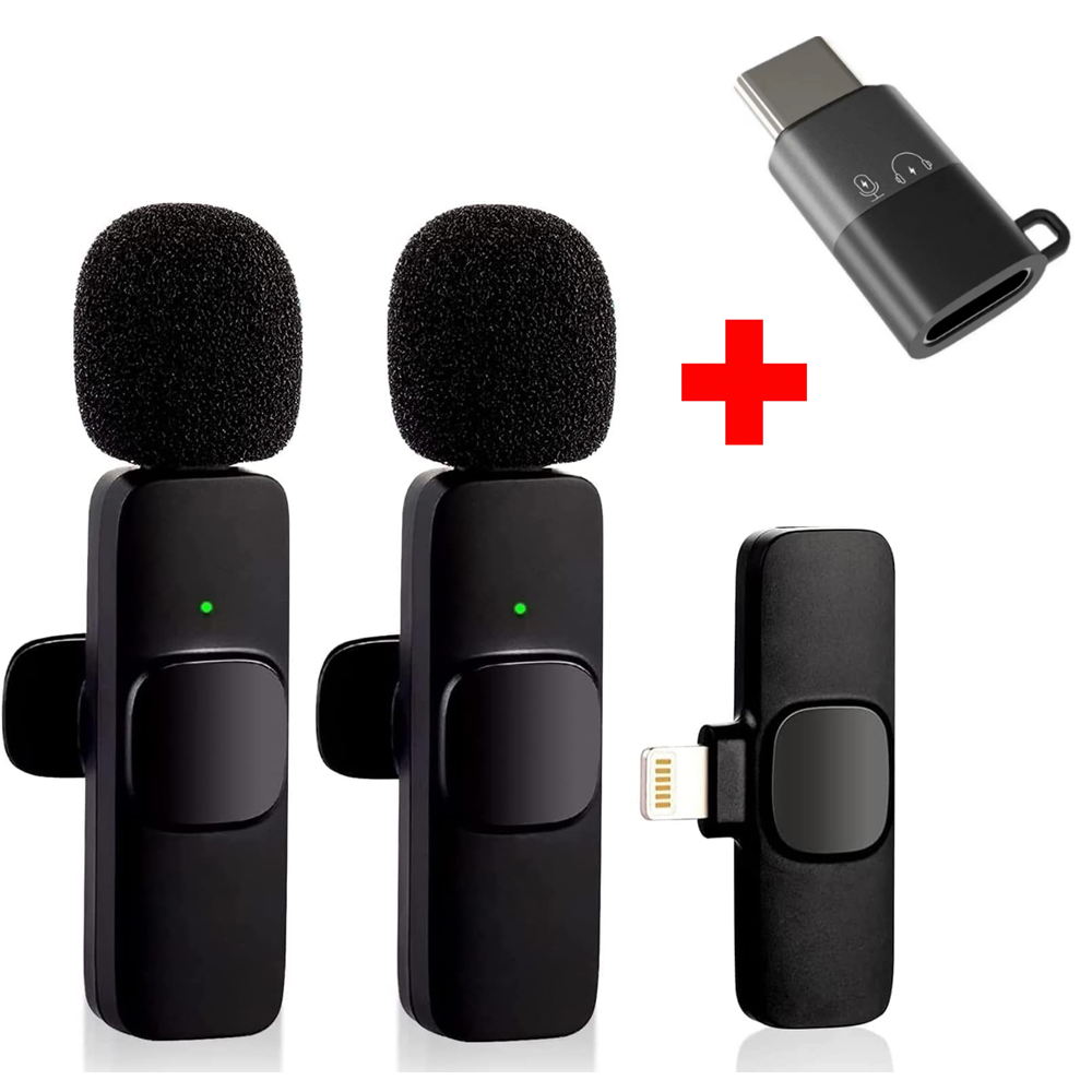 Микрофон петличный беспроводной K9 для телефонов с Lightning с адаптером Lightning на Type-C - фото 2