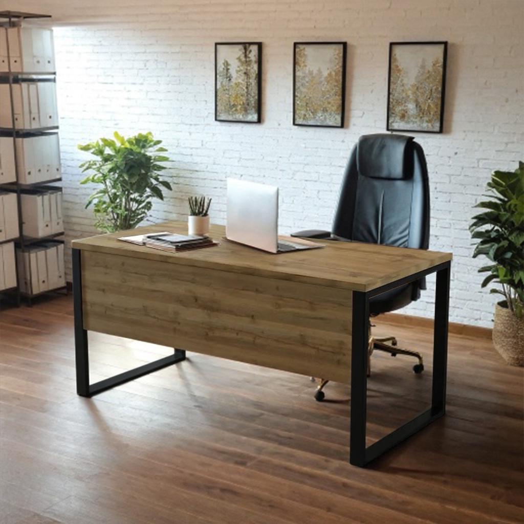 Стіл керівника Tobi Sho LOFT Gold СКГ/1 прямий стільниця 36 мм 1800х800х765 Дуб аппалачі - фото 1