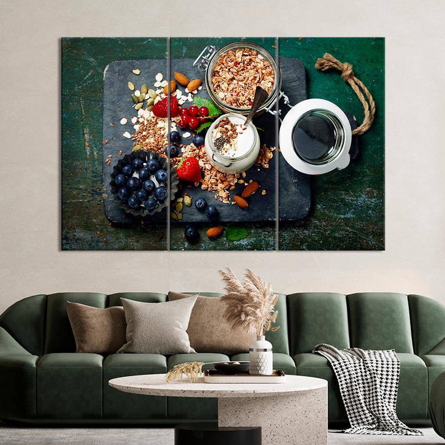 Настенний декор Гранола ягоды и греческий йогурт 78x48 см (A283-3)