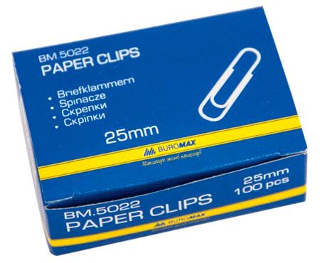 Скріпки закруглені Buromax оцинковані 25 мм 100 шт. (BM.5022) Скріпки закруглені Buromax оцинковані 25 мм 100 шт. (BM.5022)